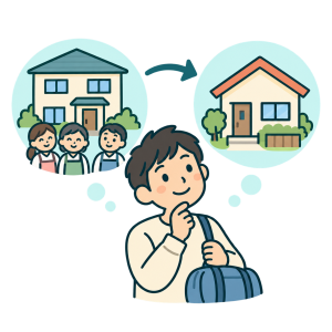 現在のグループホームからの転居を考えている方のイラスト